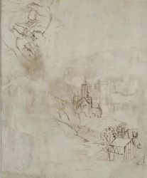 Verso: Slight Sketch of the Virgin Suckling the Christ Child, and Another of a Landscape for the Pala Colonna